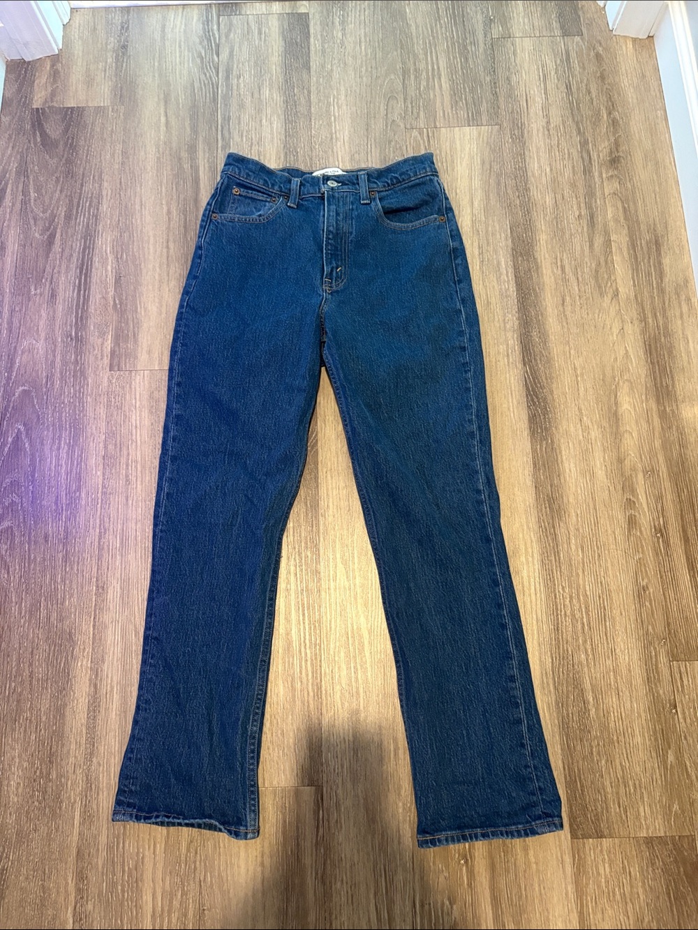Abercrombie 90’s High Rise Straight Curve Love Dark Wash Jeans—Size 27 Short